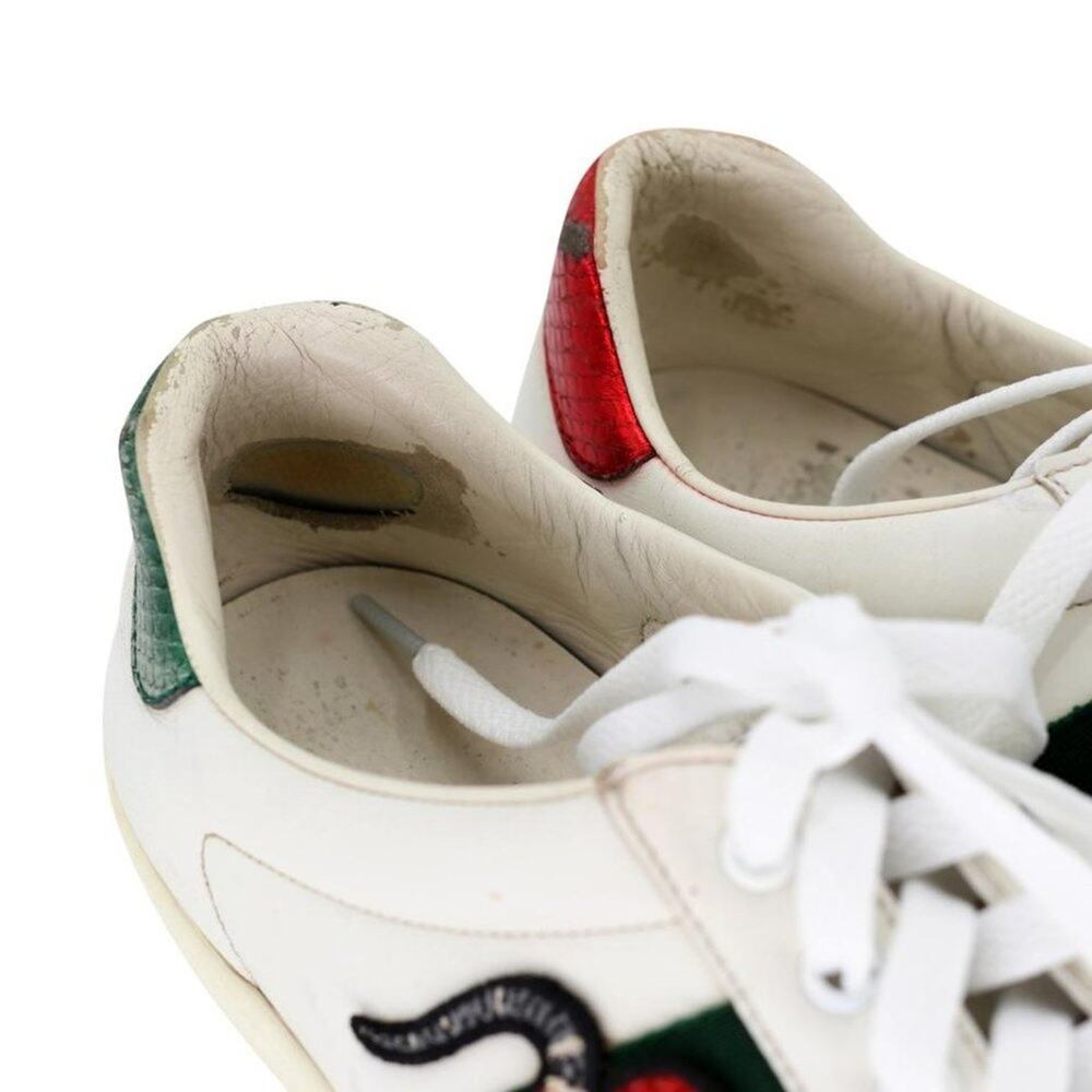 Gucci Ace Snake Embroidered 8.5 Leather Low-top Men's Sneakers GG-S0805P-0008 - Picture 10 of 12